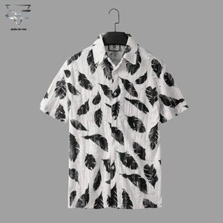 Áo so mi  cộc tay Nam ,Nữ  AT-77 HỌA  TIẾT LÔNG VU (Quân còi 1988)  chất cotton woat rách Menswear Sơ Mi