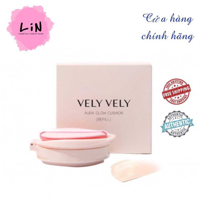 [ KO HỘP ] Lõi refill cushion Vely Vely Aura Glow 17g date 8/2024