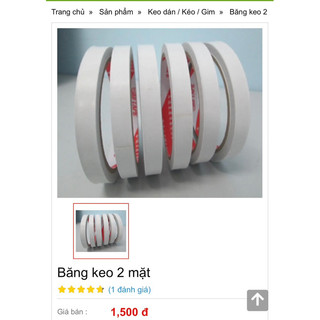 Băng keo hai mặt-bề ngang 1cm