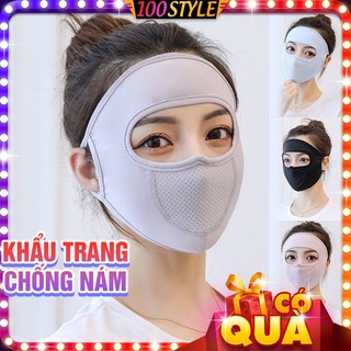 Khẩu Trang Chống Nắng Phủ Hết Mặt Phối Lưới Dễ Thở