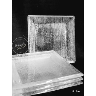 Dĩa thủy tinh vuông 13cm