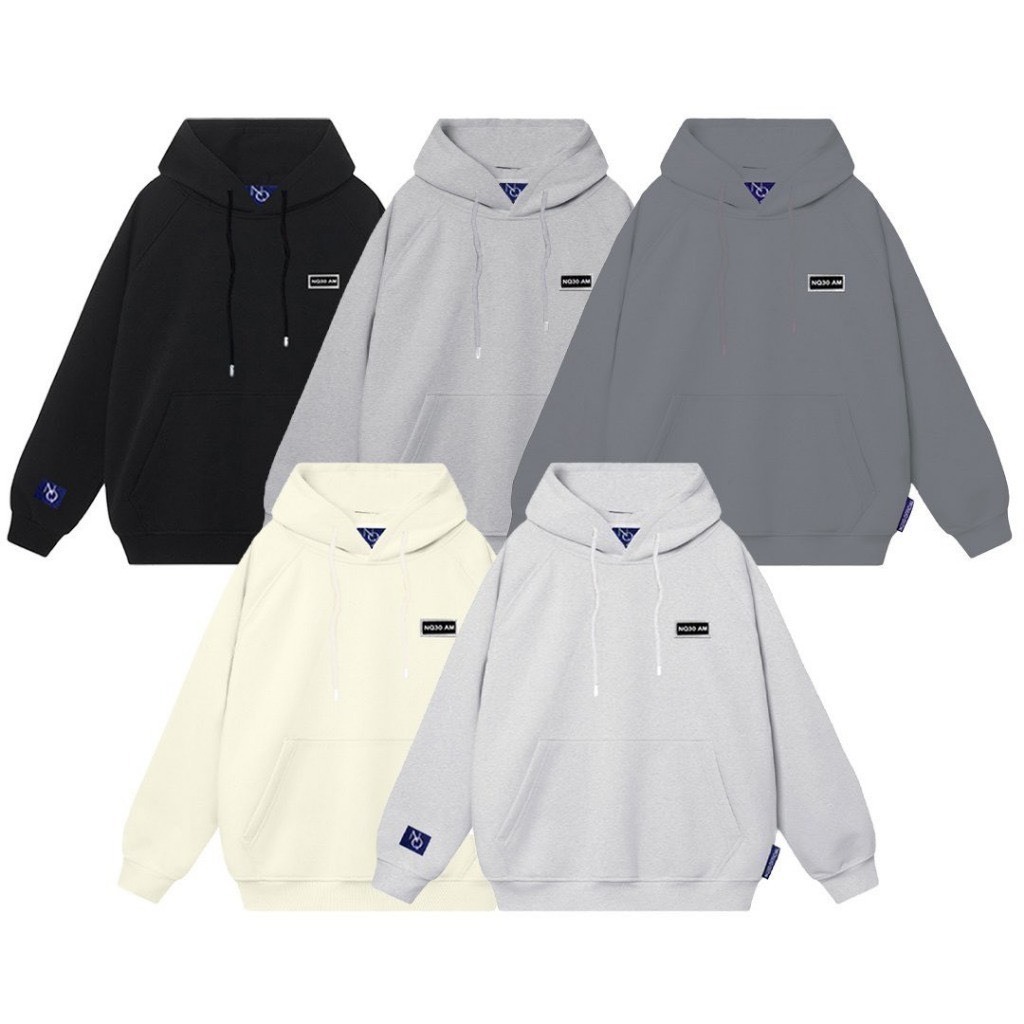 Áo Hoodie In Logo NQ30AM Unisex Form Rộng Chất Nỉ Bông Cao Cấp.