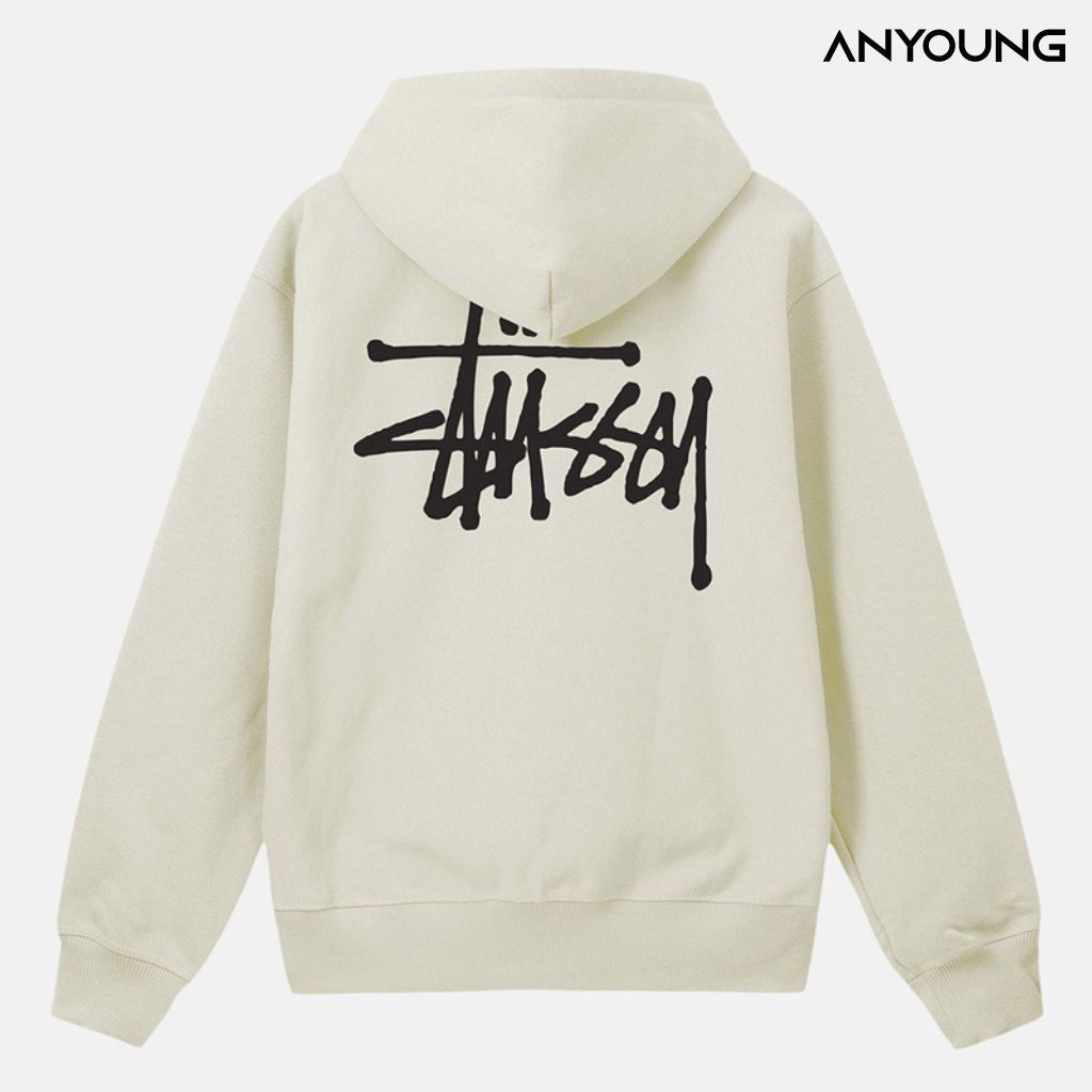 Áo Hoodie Phối Khóa Zip ANYOUNG Áo Nỉ Bông STUSSY Mũ 2 Lớp Form Rộng Unisex. | BigBuy360 - bigbuy360.vn