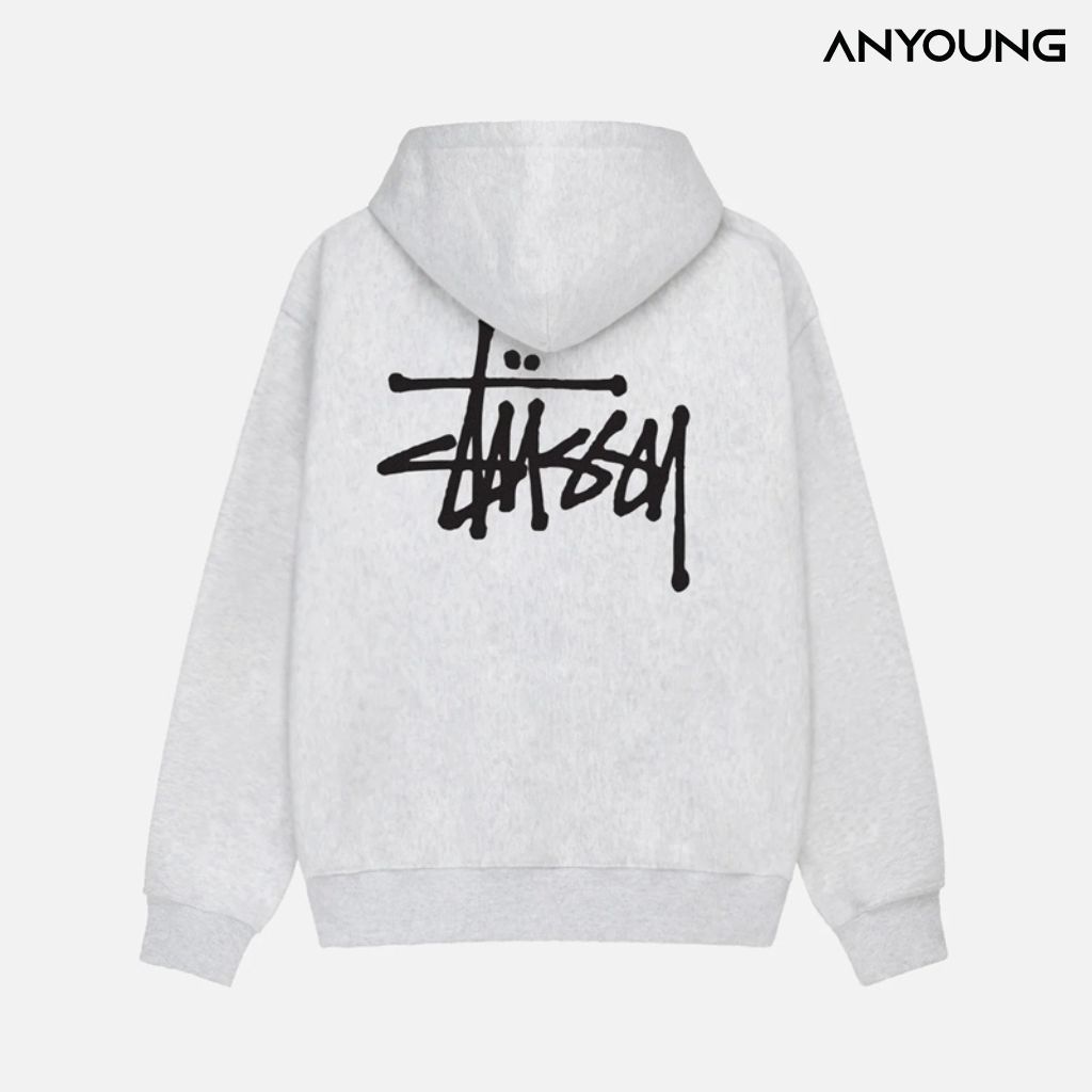 Áo Hoodie Phối Khóa Zip ANYOUNG Áo Nỉ Bông STUSSY Mũ 2 Lớp Form Rộng Unisex. | BigBuy360 - bigbuy360.vn
