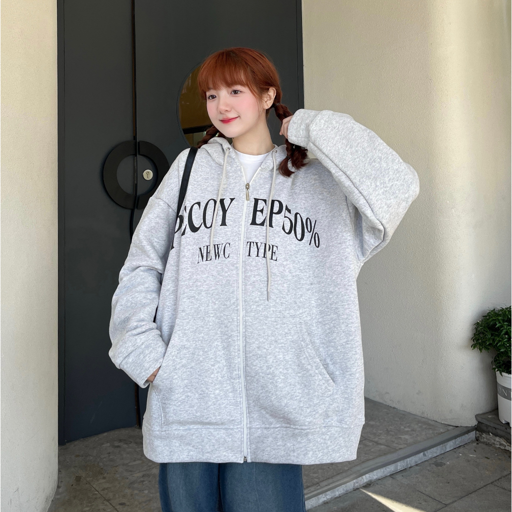 Áo Khoác Nỉ Hoodie Zip Bông Thêu OCMY Form Rộng Nam Nữ Unisex. | BigBuy360 - bigbuy360.vn