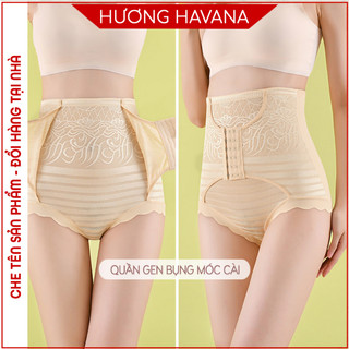  Quần lót nữ gen bụng có móc cài siết eo thon gọn - Quần nịt bụng cạp cao chất liệu ren gấm FLQ227 