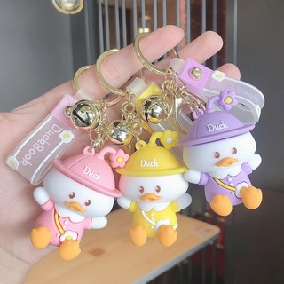 Móc khóa hoạt hình Vịt Con kèm chuông cute