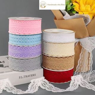 Ruy băng ren bản 3 cm dùng làm phụ kiện tóc handmade, trang trí quà tặng, gói hoa, phụ kiện DIY