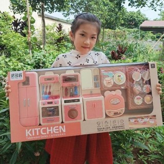 Bộ đồ chơi nhà bếp màu hồng dành cho bé gái, đồ chơi nhà bếp, bếp hồng, size to