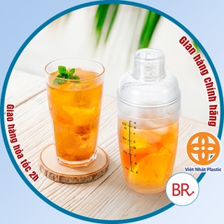 Bình lắc shaker pha chế 320ml/460ml/600ml nhựa Việt Nhật, Bình pha chế lắc cocktail có chia vạch -br 02158