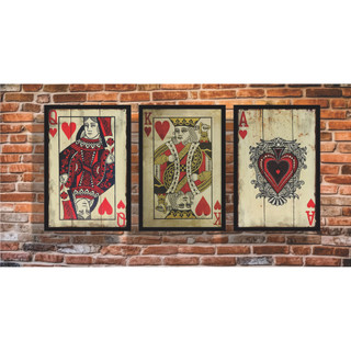 Tranh trang trí tiệm tóc barber 3 lá bài kích thướt 40x60 tổng 3 tranh 1,2m