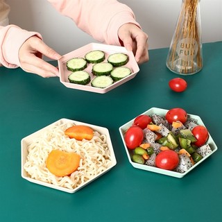 Đĩa nhựa lúa mạch hình lục giác - dĩa đựng thức ăn lúc mạch
