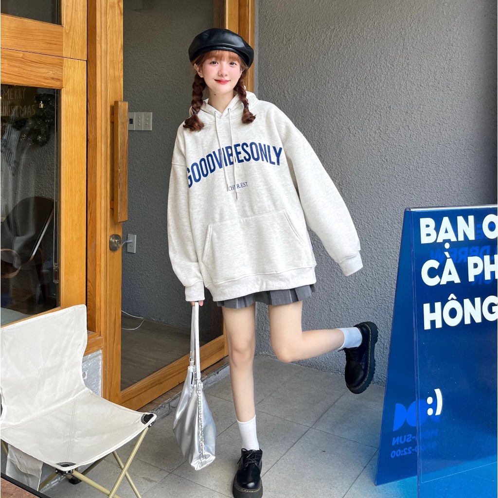 Áo Hoodie Chui Bông GOOD Form Rộng 100% cotton Nam Nữ Unisex | BigBuy360 - bigbuy360.vn