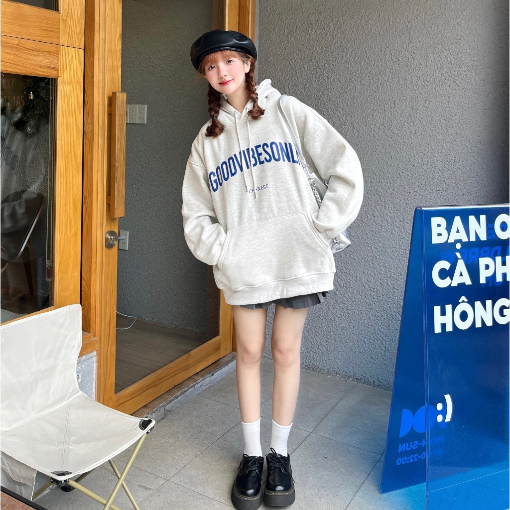 Áo Hoodie Chui Bông GOOD Form Rộng 100% cotton Nam Nữ Unisex | BigBuy360 - bigbuy360.vn