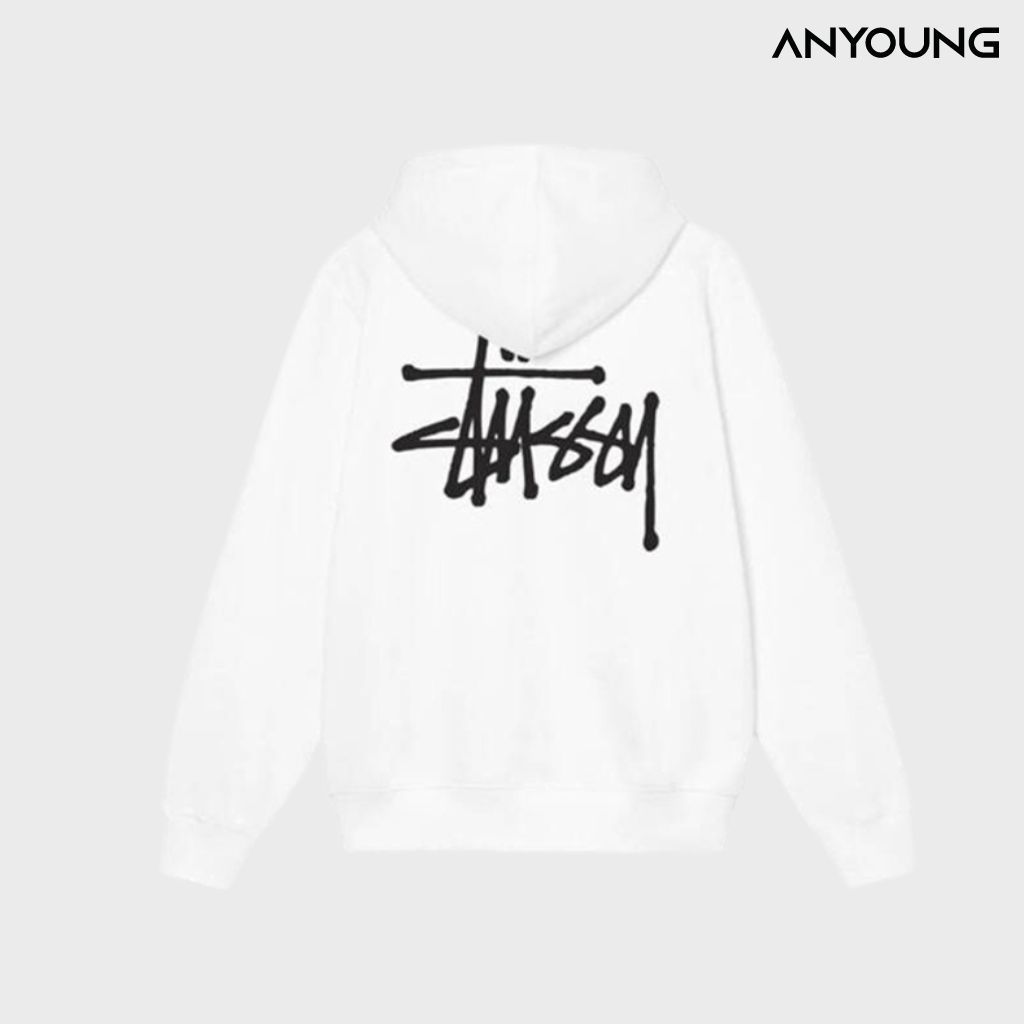 Áo Hoodie Phối Khóa Zip ANYOUNG Áo Nỉ Bông STUSSY  Form Rộng Dài Tay Dáng Unisex | BigBuy360 - bigbuy360.vn