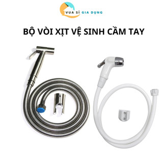Bộ vòi xịt cầm tay, vòi xịt nhà vệ sinh inox, bộ vòi xịt vệ sinh bồn cầu tăng áp cao cấp