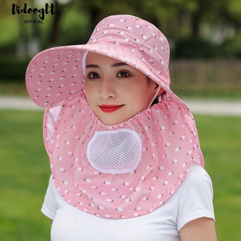 Mũ chống nắng Nữ vành rộng có kèm khẩu trang 2 lớp bảo vệ sức khoẻ,chống nắng,chống bụi hiệu quả ( didooglt )