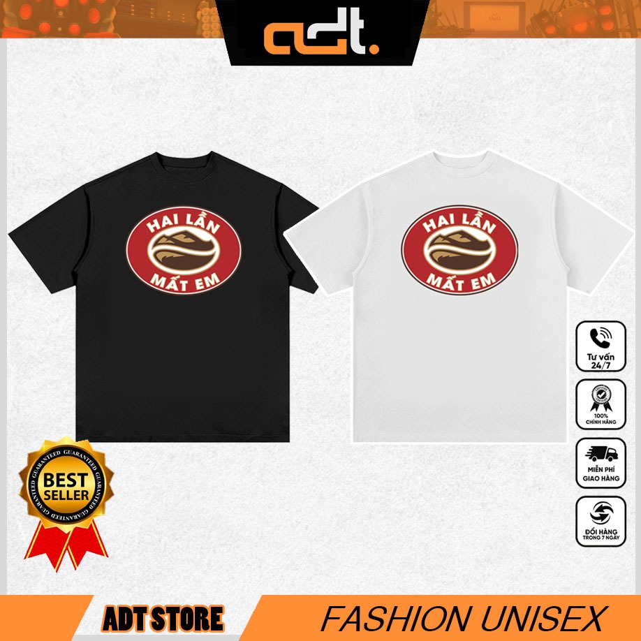 Áo Thun Hai Lần Mất Em Unisex - Đen/Trắng Cổ Tròn | ADT STORE