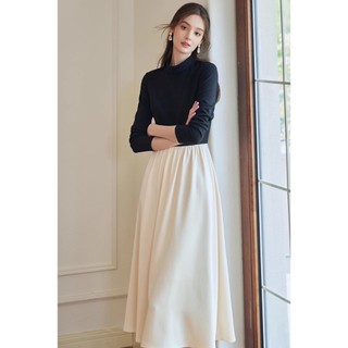 Đầm dự tiệc cổ tròn nhỏ tay dài thiết kế dáng xoè dài