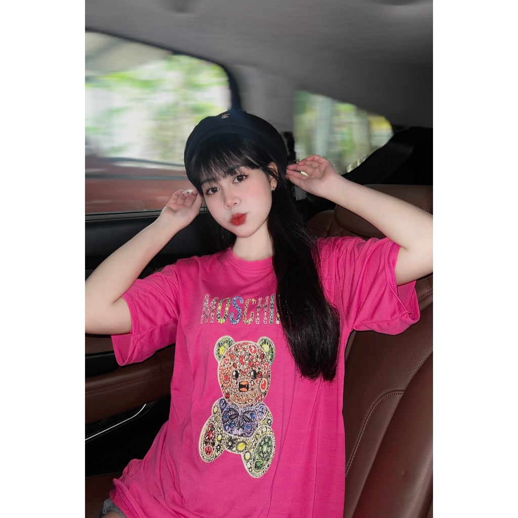 Áo phông nữ in hình gấu Moschino siễu xinh