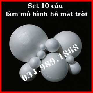 Set Cầu Xốp (10 quả) Làm Mô Hình Hệ Mặt Trời, Trang Trí Lớp Mầm Non, Trang Trí Phòng Ngủ Cho Bé
