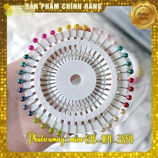 Vỉ 40 cây kim ghim cố định vải, kim gút, ghim đầu tròn Phụ liệu may Misa