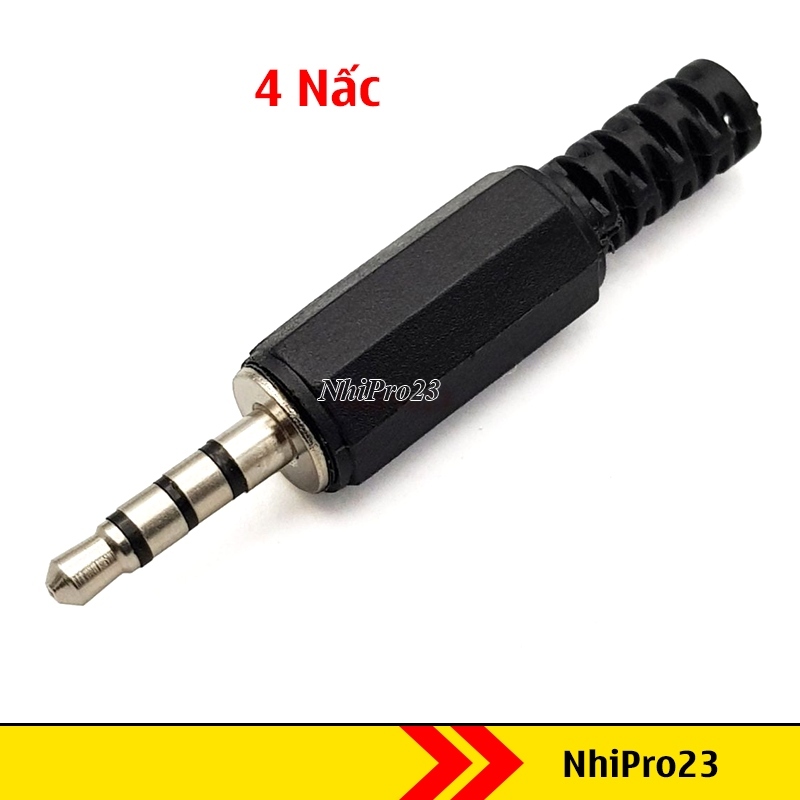 Jack audio 3.5mm đực 4 nấc tự hàn