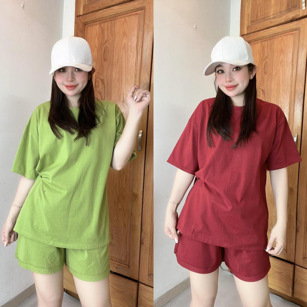 Set Đồ Bộ Nữ Bigsize Quần Đùi Áo Thun Cotton Khô 3158 Basic Trơn Thời Trang Mặc Nhà Giá Rẻ Nhất Mua Tại Quynh Nhu Qbn
