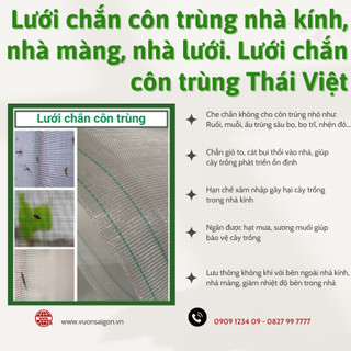 1 mét lưới chắn côn trùng nhà kính, nhà màng, nhà lưới (khổ ngang 2m) hiệu Thái Việt - Green City