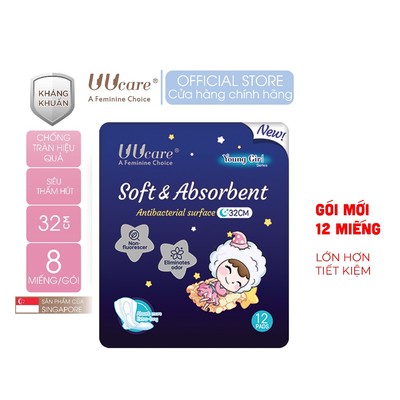 Băng vệ sinh UUcare Singapore Young Girl ban đêm 32cm