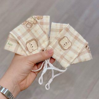 Khẩu trang vải xô muslin 4lớp hoạ tiết xinh handmade