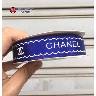 Lẻ Mét Ruy băng Chanel 2,5cm lụa gói hoa, quà