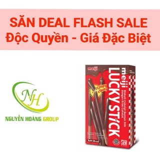 Bánh que meiji lucky stick phủ kem vị socola 45g