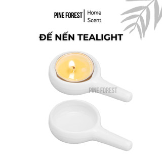Đế Đốt Nến Tealight Gốm Sứ Tráng Men Dùng Cho Đèn Xông Tinh Dầu, Đồ Đựng Nến Viên