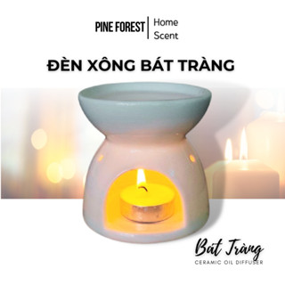 Đèn Xông Tinh Dầu Gốm Sứ Tráng Men Bát Tràng, Đèn Đốt Tinh Dầu Bằng Nến Tealight