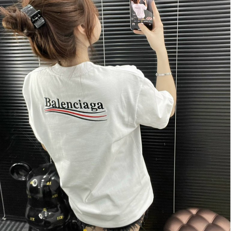 Áo thun Thêu Bale.ci a gà cotton cao cấp dày dặn form rộng nam nữ thời trang