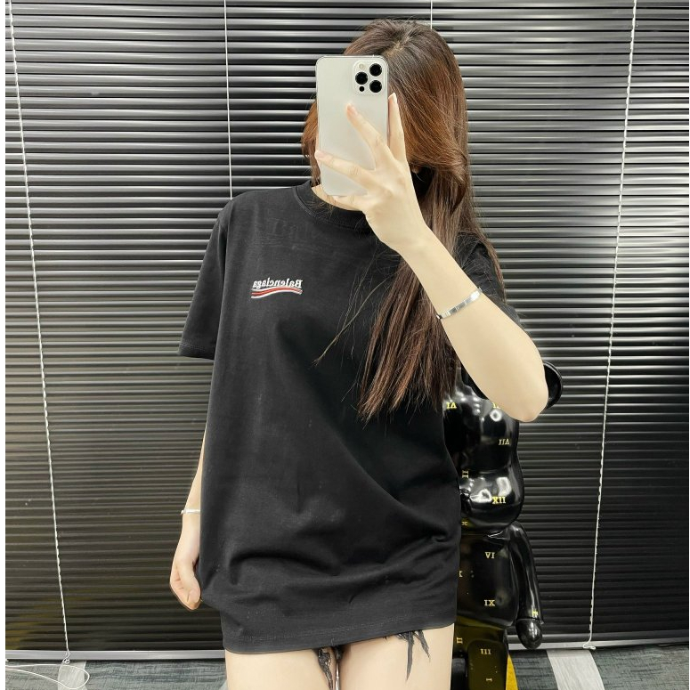 Áo thun Thêu Bale.ci a gà cotton cao cấp dày dặn form rộng nam nữ thời trang