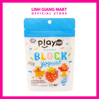 Play More Gummy Block Yogurt - Kẹo Dẻo Khối Xếp Hình Hương Vị Sữa Chua Tổng Hợp - Gói 64g