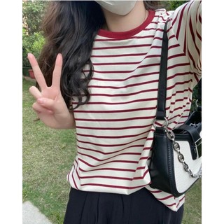 Áo thun kẻ cổ tròn phối màu - Retrostyle - Aophongke546_P13K20