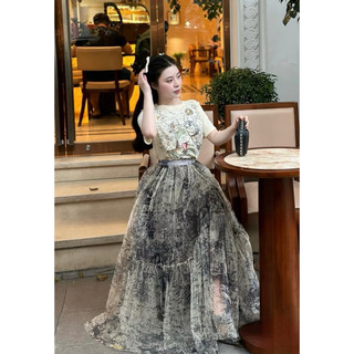Set áo mix chân váy voan dir chuẩn qc
