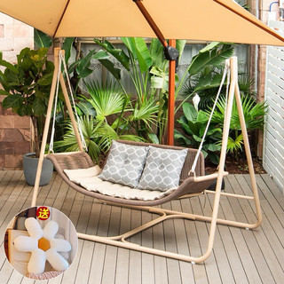 Xích đu cánh én HEALHOMES mây nhựa cao cấp trang trí sân vườn quán cafe sang trọng
