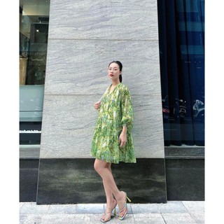 Đầm babydoll hoa 2 màu