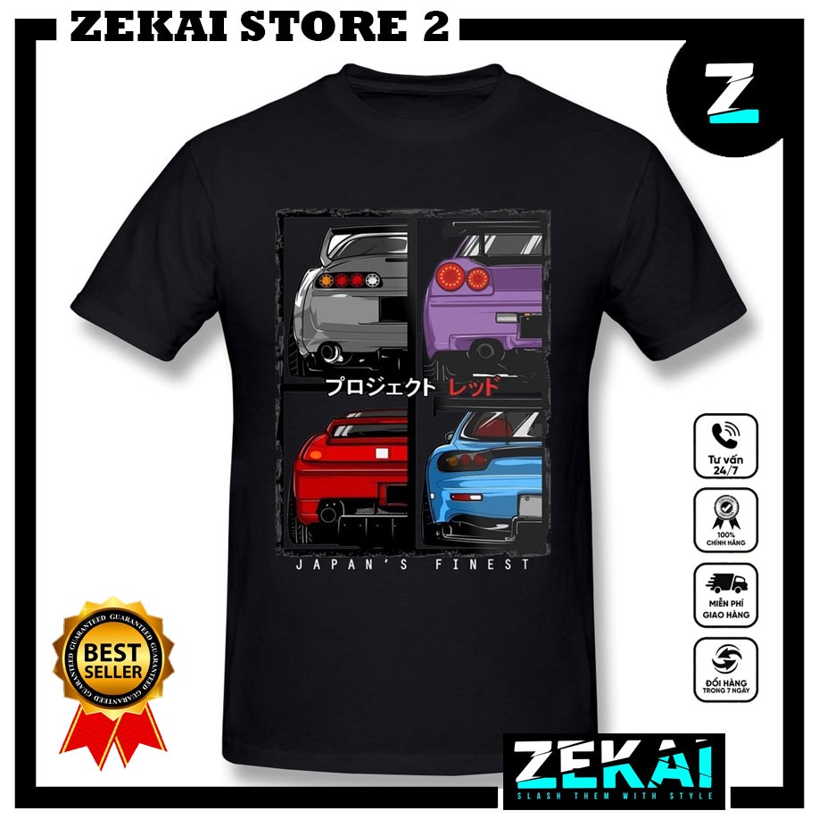 Áo Thun Cổ Tròn In Họa Tiết Xe Đua JDM R34 NSX FD3S RX7 Thời Trang Đường Phố Cho Nam Và Nữ