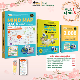 COMBO 3 Sách MINDMAP 3000 từ vựng, 2000 từ vựng tiếng anh, Luyện 360 động từ bất quy tắc - TẶNG KÈM KHOÁ HỌC CHI TIẾT