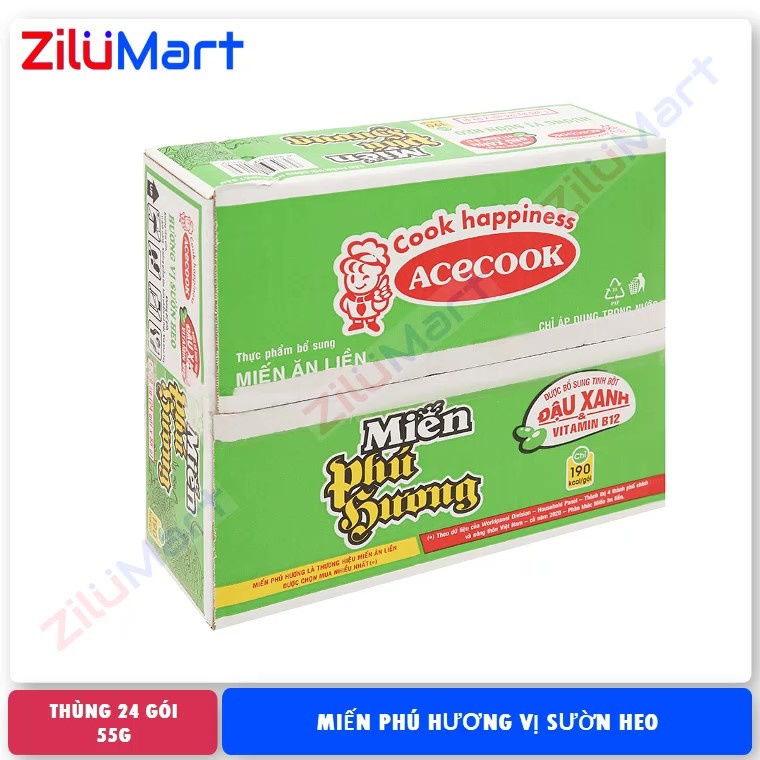 miến phú hương vị sườn heo acecook(thùng 24 gói) loại 55g-(Date Xa)