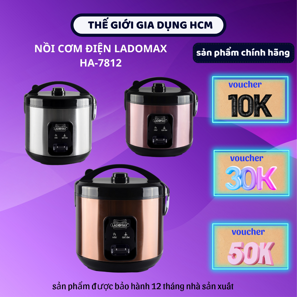 nồi cơm điện-nồi nấu cơm ladmax lòng niêu chống dính HA-7812-7818-7828
