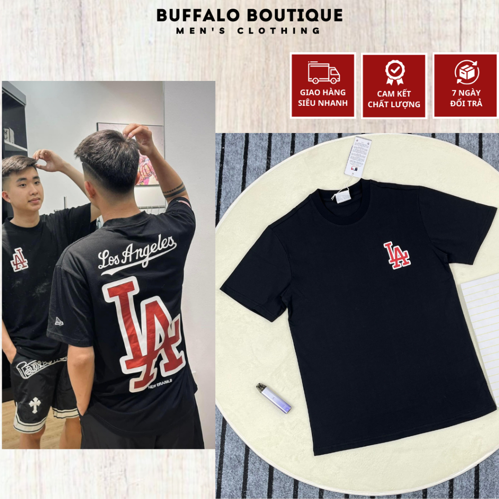 Áo Phông Nam Mờ Lờ B In Logo LA Siêu Nét - Áo Thun Mờ Lờ B Chất Cotton Cao Cấp