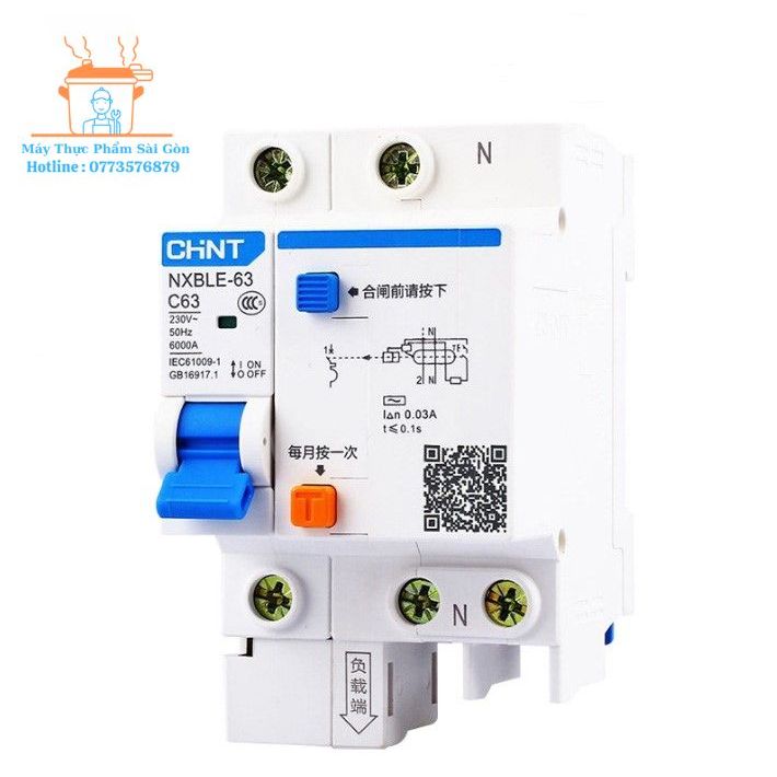 CP chống giật NXBLE-63 C63/ Chính hãng Chint / Aptomat chống giật