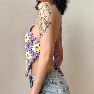 Yếm daisy len móc handmade