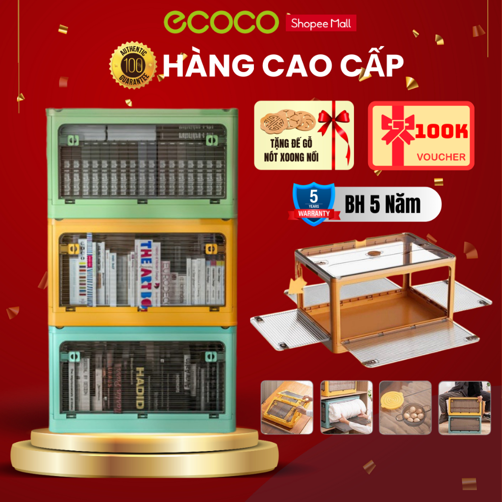 Tủ Để Đồ Đa Năng Gấp Gọn Cao Cấp, Hộp Để Đồ Nhà Bếp Tiện Lợi Có Thể Mở Bốn Mặt chất liệu nhựa ABS Nguyến Sinh